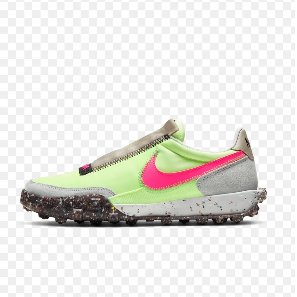 Nike Women's Waffle Racer Crater Barely Volt Pink Blast yellow sneakers shoes 9